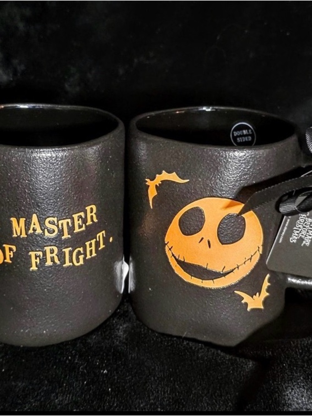 Rae Dunn Halloween Nightmare Before Christmas MASTER OF FRIGHT Double-Sided Mug